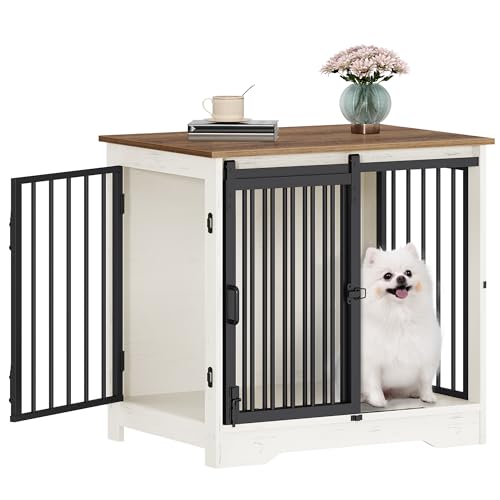 Hzuaneri Hundekäfig Möbel, 69 cm Hundebox, 2 Türen, Moderne Hundekäfig Indoor für kleine/mittlere/große Hunde, Beistelltisch, Hundekäfig für Zuhause 49 × 69 × 64,5 cm, Weiß Braun DFC84314B Hzuaneri Hundekäfig Möbel, 69 cm Hundebox, 2 Türen, Moderne Hundekäfig Indoor für kleine/mittlere/große Hunde, Beistelltisch, Hundekäfig für Zuhause 49 × 69 × 64,5 cm, Weiß Braun DFC84314B von Hzuaneri