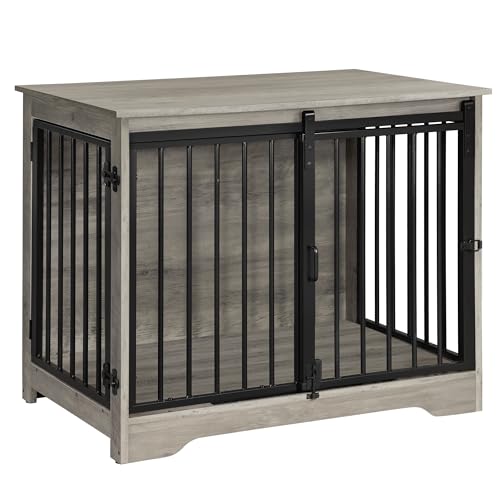 Hzuaneri Hundekäfig Möbel, 81cm hundebox für zuhause, Schiebetüren, 2 Türen, Moderne hundebox Holz Indoor für kleine/mittlere Hunde, Hundekäfig für Zuhause, 55x81x67,5cm, Hell Elfenbein DFC83605B Hzuaneri Hundekäfig Möbel, 81cm hundebox für zuhause, Schiebetüren, 2 Türen, Moderne hundebox Holz Indoor für kleine/mittlere Hunde, Hundekäfig für Zuhause, 55x81x67,5cm, Hell Elfenbein DFC83605B von Hzuaneri