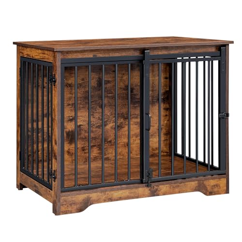Hzuaneri Hundekäfig Möbel, 81cm hundebox für zuhause, Schiebetüren, 2 Türen, Moderne hundebox Holz Indoor für kleine/mittlere Hunde, Hundekäfig für Zuhause, 55x81x67,5cm, Vintagebraun DFC83601B Hzuaneri Hundekäfig Möbel, 81cm hundebox für zuhause, Schiebetüren, 2 Türen, Moderne hundebox Holz Indoor für kleine/mittlere Hunde, Hundekäfig für Zuhause, 55x81x67,5cm, Vintagebraun DFC83601B von Hzuaneri