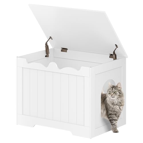 Hzuaneri Katzenschrank, Katzenklo Schrank, Oben zu öffnendes Verstecktes Katzentoiletten Schrank Möbel, Indoor-Katzenhaus, Aufbewahrungsbox, 70 x 50 x 53 cm, Für Flure, Schlafzimmer, Weiß CB84803X Hzuaneri Katzenschrank, Katzenklo Schrank, Oben zu öffnendes Verstecktes Katzentoiletten Schrank Möbel, Indoor-Katzenhaus, Aufbewahrungsbox, 70 x 50 x 53 cm, Für Flure, Schlafzimmer, Weiß CB84803X von Hzuaneri