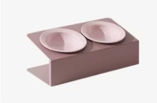 I INIADA® Doppelter erhöhter Futternapf für Katzen und Futternapf für kleine Hunde, ergonomisches Design 15°, rutschfeste Schüsseln, moderne Katzenteller (Lila) von I INIADA