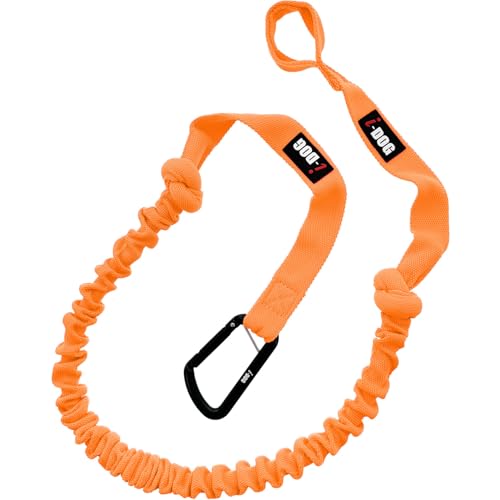 Führleine (Leine) für Hunde mit Stoßdämpfer One Canicross, Canirando, Canijogging, Canitrail, intensive Nutzung Sport oder Freizeit, I-dog ist eine französische Marke (Orange) von I-dog