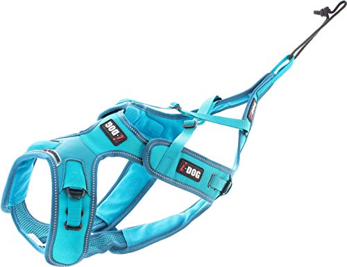 I-dog Verstellbares Geschirr Canicross X-Back Phoenix ALM, Blau (L) von I-dog