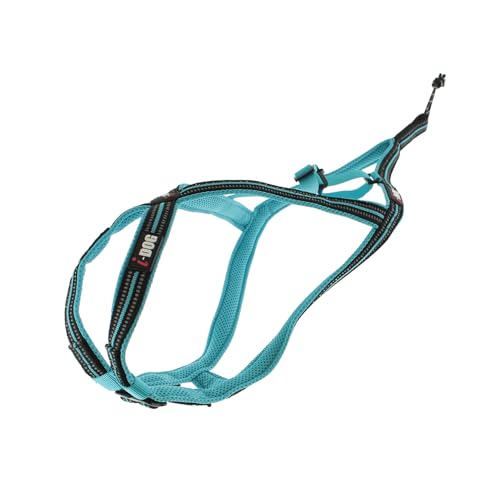 Sport-Hundegeschirr X-Back One, Hals und Rücken verstellbar für CANICROSS, die Marke I-DOG ist eine französische Marke. (Blau, XS) von I-dog