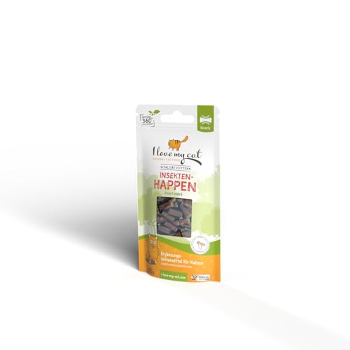 I Love My Cat Hypoallergen Gesunde Getreidefreie Soft-Snack mit Insekten für Katzen die gut bekömmlich kohlenhydratarm und Ohne künstliche Zusatzstoffe - 50 g von I love my cat NATURAL CAT FOOD