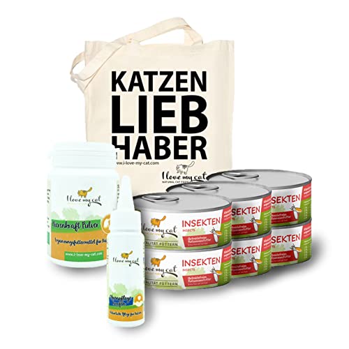 I Love My Cat Ohrenpflege-Sparset für Katzen mit Einer Futtermittelallergie Hypoallergenes Katzenfutter 100 g x 6 Ohrenpflege für allergische Katzen 30 ml Nieren der Katze unterstützen 35 g von I love my cat NATURAL CAT FOOD