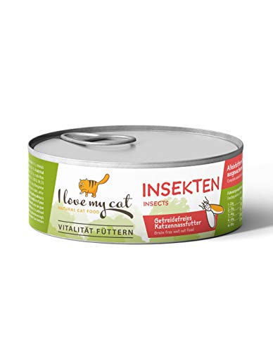 I Love My Cat Katzenfutter Nass mit Insekten Getreidefrei Frei von und Anderen Ungeeigneten Inhaltsstoffen Enthält Natürliche Zutaten für Eine Ausgewogene Fütterung 100 g von I love my cat