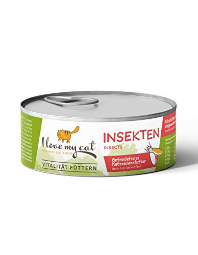 I love my cat Katzenfutter Nass mit Insekten Getreidefrei Frei von und Anderen Ungeeigneten Inhaltsstoffen Enthält Natürliche Zutaten für Eine Ausgewogene Fütterung 100 g von I love my cat