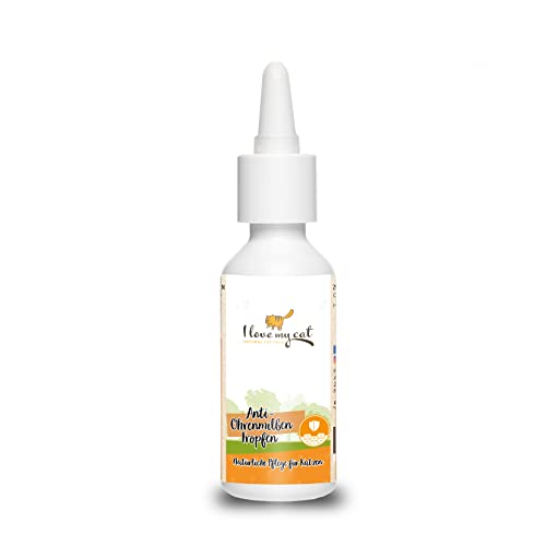 I love my cat Anti-Ohrenmilben-Tropfen – 50 ml. Hochwertiges Pflegeprodukt für die Ohren von Katzen mit Kokosnussöl. Ohrentropfen für Katzen. Pflege bei Juckreiz im Ohr. Ohrenreiniger. von I love my cat