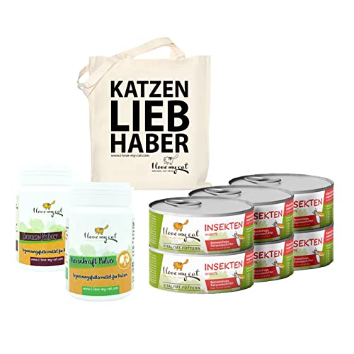 I love my cat Futterset für Katzen mit Blasenentzündung Getreidefreies Nassfutter mit Insekten und Nahrungsergänzung für Nieren und Immunität ohne künstliche Inhaltsstoffe 670 g von I love my cat