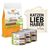 I love my cat ILMC set mit Huhn - Trockenfutter mit Huhn + Nassfutter mit Huhn + Jute Beutel von I love my cat