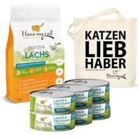 I love my cat ILMC set mit Lachs und Truthahn - Trockenfutter und Nassfutter + Jutebeutel von I love my cat