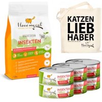 I love my cat Sparset Insektenprotein für Katzen - Trocken- und Nassfutter mit Insekten + Jutebeutel von I love my cat