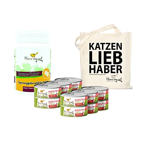 I Love My Cat Sparset für Katzen mit IBD Hypoallergenes Getreidefreies Katzenfutter Nass mit Insektenprotein und Nahrungsergänzung für Immunität 1,24 kg von I love my cat