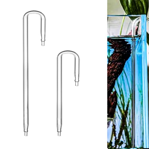 IAFVKAI 2 Stück Aquarium CO2 Diffusor U Bend U-förmiges Glasrohr Sauerstoffpumpe CO2 Schlauch Aquarium Zubehör Transparent Rohr Verbinder von IAFVKAI