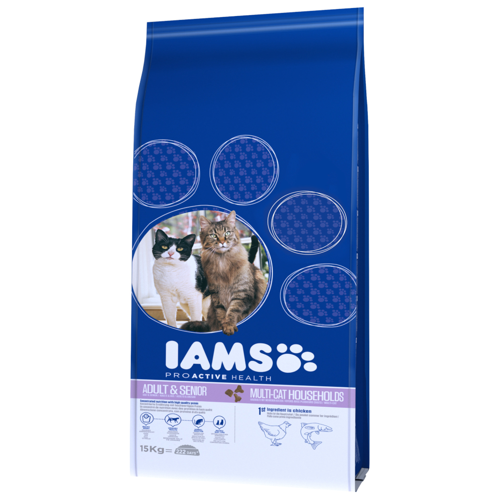 IAMS Pro Active Health Adult Multi-Cat Household - Sparpaket: 2 x 15 kg von Iams