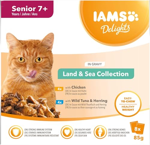 Iams Delights Senior 7+ Cat Land & Sea Collection in Gelee, 8 x 85g Iams Delights Senior 7+ Cat Land & Sea Collection in Gelee, 8 x 85g von IAMS