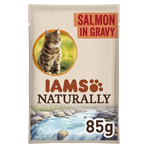 Iams Naturally Cat Lachs, Frischebeutel, 1er Pack (1 x 85 g) von IAMS