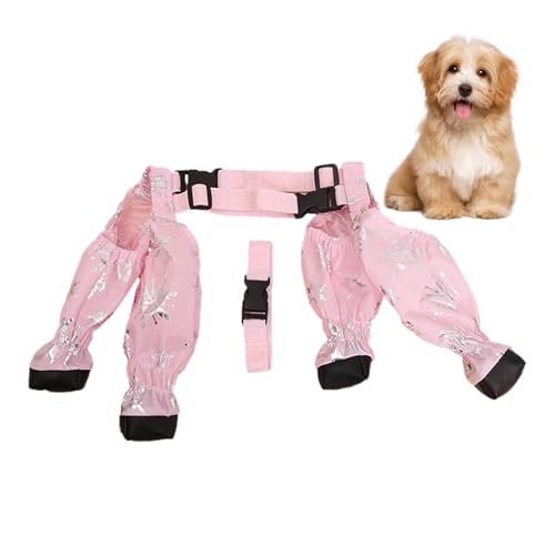 Hunde-Leggings mit Stiefeln, Pfotenschutz, Haustier-Fußbedeckungen, atmungsaktiv, wasserdicht, einfach anzuziehender Pfotenschutz, wasserdichte Stiefeletten, Pfotenschutz, Katzen- und Hundeschuhe von IAZE