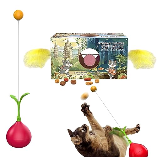 IAZE Katzenball-Teaser, wackelndes Katzenspielzeug - Interaktives DIY-Katzenspielzeug mit automatischer Balance - Spielzeug für Raubtierinstinkte von Haustierkatzen für Wohnzimmer, Arbeitszimmer, von IAZE