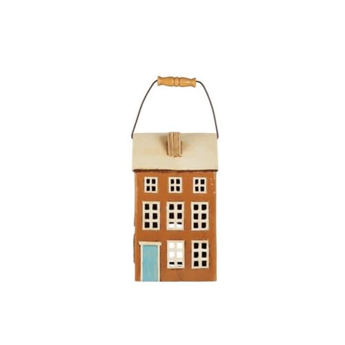 Haus f/Stumpenkerze Nyhavn m/Holzgriff türkise Tür Haus f/Stumpenkerze Nyhavn m/Holzgriff türkise Tür von IB Laursen