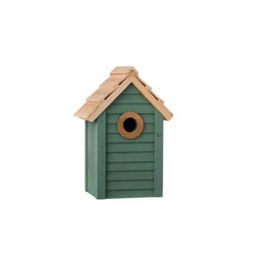 IB Laursen Vogelhaus staubig grün m/naturfarbigem Dach Loch Ø:32 mm, Reinigungsklappe auf der Seite von IB Laursen