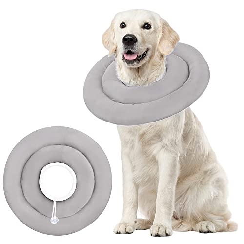 IBLUELOVER Halskrause Hunde Katzen Schutzkragen Wasserdicht Schutzhalsband Antibiss Elisabethanischer Kragen Weich Hundehalskrause für Haustiere Nach Operation Verletzungen Recovery von IBLUELOVER