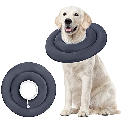 IBLUELOVER Halskrause Hunde Katzen Schutzkragen Wasserdicht Schutzhalsband Antibiss Elisabethanischer Kragen Weich Hundehalskrause für Haustiere Nach Operation Verletzungen Recovery von IBLUELOVER
