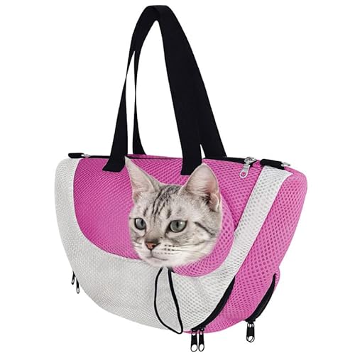 IBLUELOVER Katze Bad Tasche Hunde Katzen Haustier Pflegetasche Zum Nagelschneiden Baden Ausgehen Waschen Ohren Augenpflege atmungsaktiv Einstellbar Netz Tasche Komfortable Rückhaltetasche von IBLUELOVER