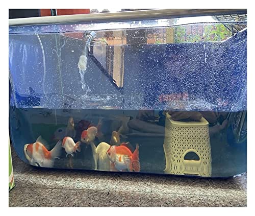 Fischteich-PVC-Plane mit Stahlrahmen für Fischteiche, Aquarium-Pool mit transparenter Sichtscheibe und Ablassventil, Würfel-Display, Wassertank für im Garten gezüchtete Koi, Goldfische von IBOWZ