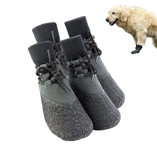 IBUGER Hundeschuhe für Hartholzböden, 2 Paar Pfotenschutz für Haustiere, Verstellbare Hundeschuhe, um Lecken zu verhindern, für Hartholzböden, Socken für Welpen, Hündchen, ältere Hunde, Pfotenschutz von IBUGER