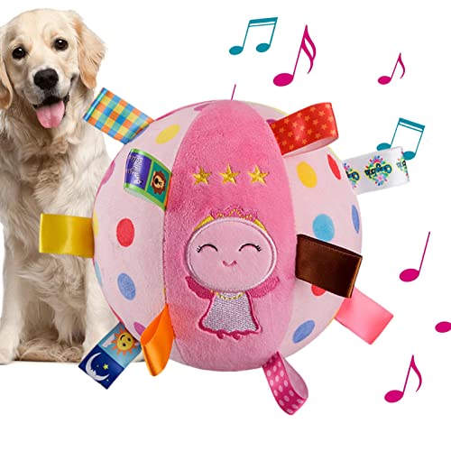 IBUGER Hundespielzeugball - 6in weicher Plüsch quietschender Hundeball - Interaktiver Hundespielzeugball für das Training der Zahnreinigung, Hütebälle, Geschenke für kleine, mittelgroße Hunde von IBUGER