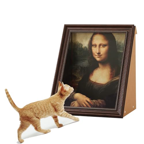 Mona Lisa Katzenkratzbett - Monalisa Rahmen Kratzbaum mit Arm Frontplatte, berühmte Malerei Katzenhaus für Katzen, Meowseum x Kafbo Catscratcher Monalisa von ICCTUO