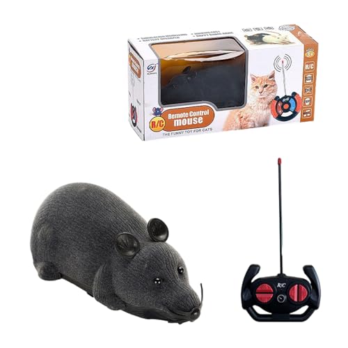 ICDKOYK Interaktives Spielroboter Maus Katzenspielzeug. Engagieren Sie Katzenfreunde für stundenlangen Spaß. Ferngesteuerte Ratten aus Kunststoff. RC Katzenspielzeug, Dunkelgrau von ICDKOYK