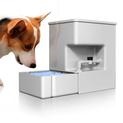ICELEAF Automatischer Wasserspender für Haustiere, 8 l, ohne Schwerkraft, algenfrei, vermeidet Schmutzwasserrückfluss für Hunde und Katzen, einfaches Befüllen von oben, Wassernapf für Hunde, Katzen von ICELEAF