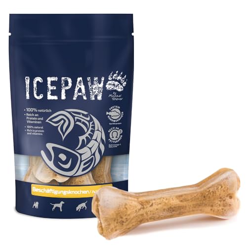 ICEPAW Beschäftigungsknochen I extra Langer Knabberspaß I mit Kamalabaum I Wurmschutz I Zahnpflege von ICEPAW by Michael Tetzner