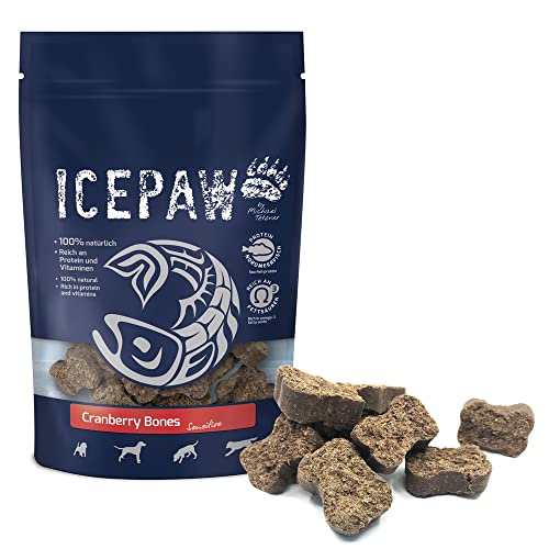 ICEPAW Cranberry Bones I 200 g I Snack für Hunde I Unterstützt Stuhlgang zu verdicken I Unterstützt Harnwege von ICEPAW by Michael Tetzner