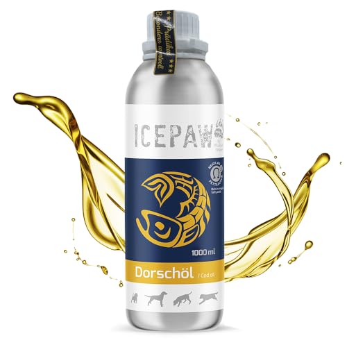ICEPAW Dorschöl für Hunde I 1 Liter Flasche I Haut, Fell, Immunsystem I Fischöl von ICEPAW by Michael Tetzner