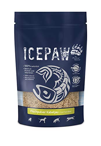 ICEPAW Fischpulver Kabeljau, Getrockneter und gemahlener Kabeljau für Hunde, 200 g von ICEPAW by Michael Tetzner