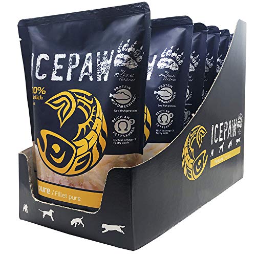 ICEPAW I Filet Pure I 6 x 400 g I High Premium Feuchtfutter für Hunde mit Fisch I Kabeljau/Dorsch I bei Futterunverträglichkeiten I besonders fettarm I Pouchbeutel von ICEPAW by Michael Tetzner