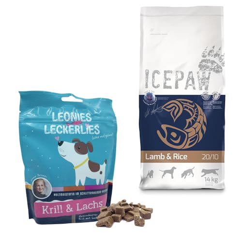 ICEPAW I Kombipaket für Hunde I High Premium I Trockenfutter Lamm und Reis 14 kg I Leonies Leckerlies 125 g von ICEPAW by Michael Tetzner