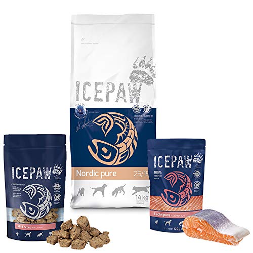 ICEPAW I Kombipaket für Hunde I High Premium Trockenfutter Nordic Pure (14 kg) Feuchtfutter Lachs Pure (100 g) I Snack Mit Lachs (150 g) von ICEPAW by Michael Tetzner