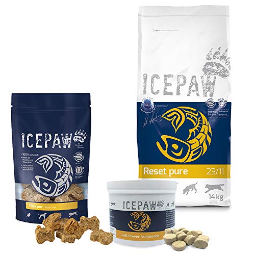 ICEPAW I Kombipaket für Hunde I High Premium Trockenfutter Reset Pure (14 kg) I Snack Filet pur (150 g) I Zell-Power (110 g) von ICEPAW by Michael Tetzner