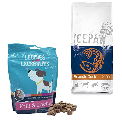 ICEPAW I Kombipaket für Hunde I Trockenfutter I Scandic Duck 14 kg I Mit Ente und Kartoffel I getreidefrei I Leonies Leckerlies 125 g ICEPAW I Kombipaket für Hunde I Trockenfutter I Scandic Duck 14 kg I Mit Ente und Kartoffel I getreidefrei I Leonies Leckerlies 125 g von ICEPAW by Michael Tetzner
