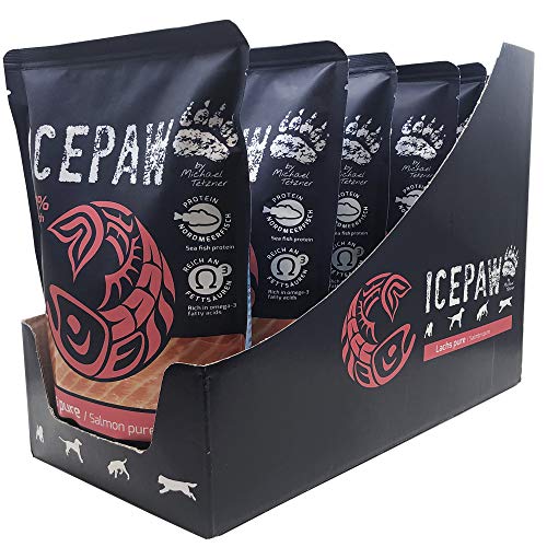 ICEPAW I Lachs Pure I 14 x 400 g I High Premium Feuchtfutter für Hunde I Pouchbeutel I getreidefrei von ICEPAW by Michael Tetzner