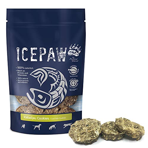 ICEPAW Kabeljau Cookies, Gebackener Snack zur Belohnung aus Kabeljau für Hunde, 100 g von ICEPAW by Michael Tetzner