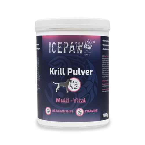 ICEPAW Krill Pulver 400g | Krillpulver aus 100% arktischem Krill | mit Astaxanthin gegen oxidativem Stress und Entzündungen von ICEPAW by Michael Tetzner
