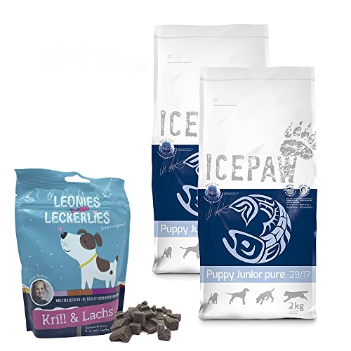 ICEPAW Puppy Kombipaket für Hunde: 2X 2kg Puppy Junior Pure + Leonies Leckerlies 125g ICEPAW Puppy Kombipaket für Hunde: 2X 2kg Puppy Junior Pure + Leonies Leckerlies 125g von ICEPAW by Michael Tetzner