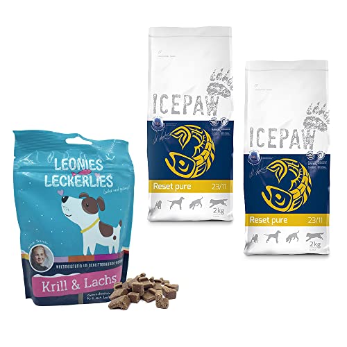 ICEPAW Reset Kombipaket für Hunde: 2 x 2 kg Reset Pure + Leonies Leckerlies 125 g von ICEPAW by Michael Tetzner