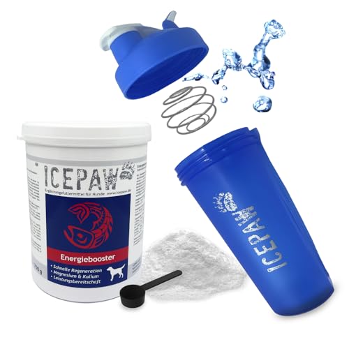 ICEPAW Shaker (600 ml) und Energiebooster 700g für Sporthunde I Leistungssteigerung I Schnelle Regeneration von ICEPAW by Michael Tetzner